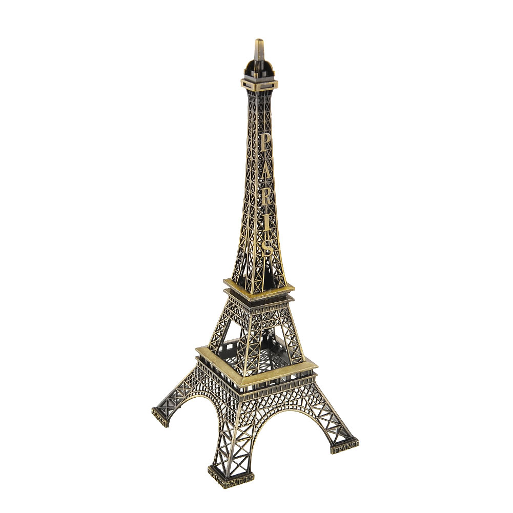 Retro Bronze Tone Metal Eiffel Tower Figurine Imitation Statue Modle