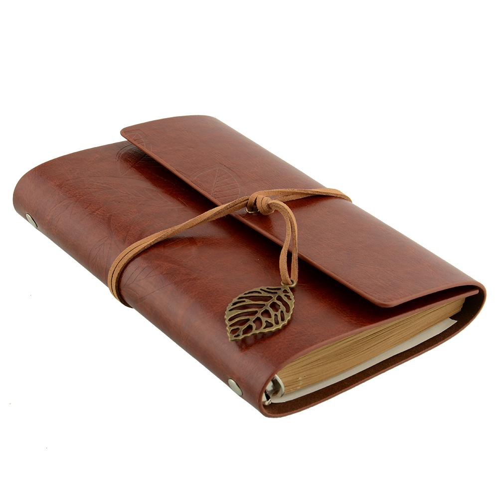 pu leather cover blank notebook journal stationery travel gift