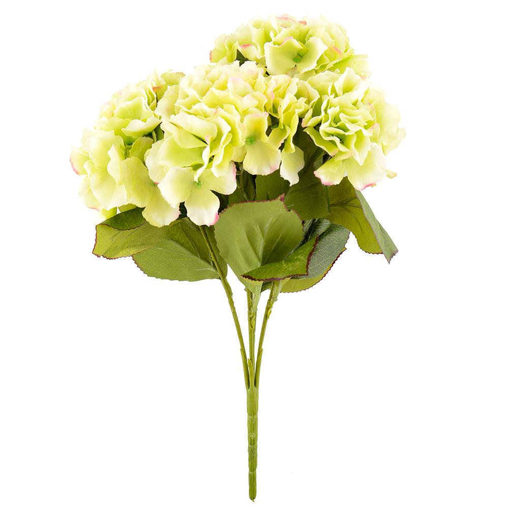  HeadsArtificialFakeFlowerBunchWeddingGardenDecorHydrangea