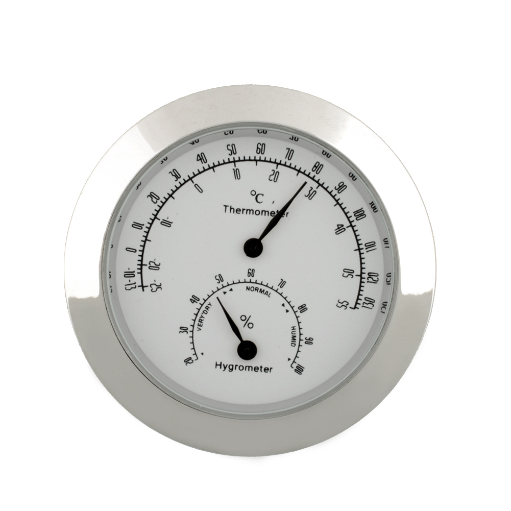 New Silver Humidity Thermometer Hygrometer Case For Guitar Violin Bass Portable