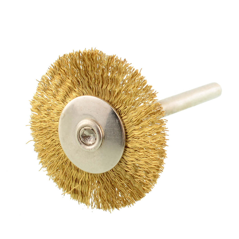 New 5PCS Quality 3mm Brass Rotary Wire Wheel Shape Brush for Dremel Die