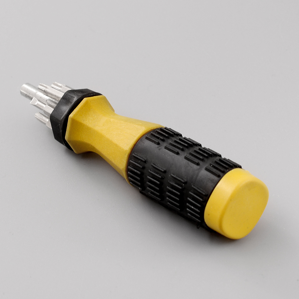 Rubber NonslipHandle 6 in 1 Slotted Spanner Screwdriver Bits Set Flathead