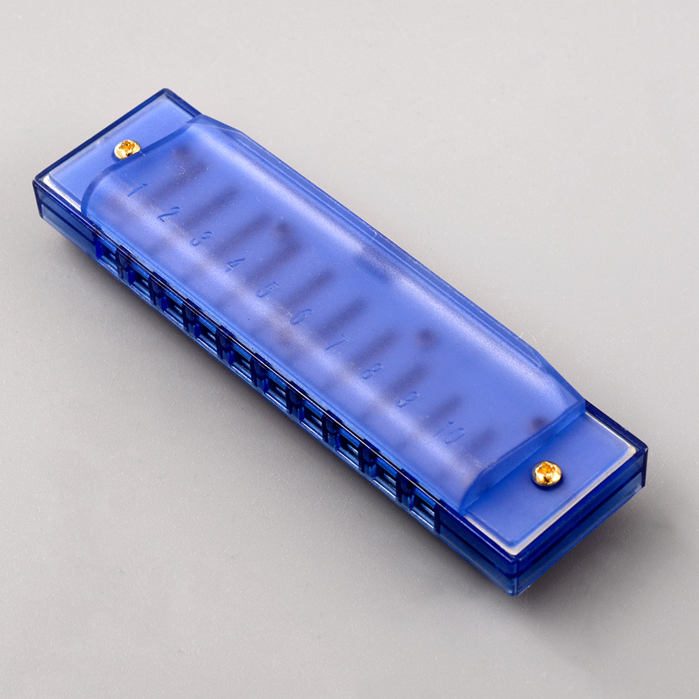 10 Holes Diatonic Blue Harp Harmonica Key C For Music Learner beginner