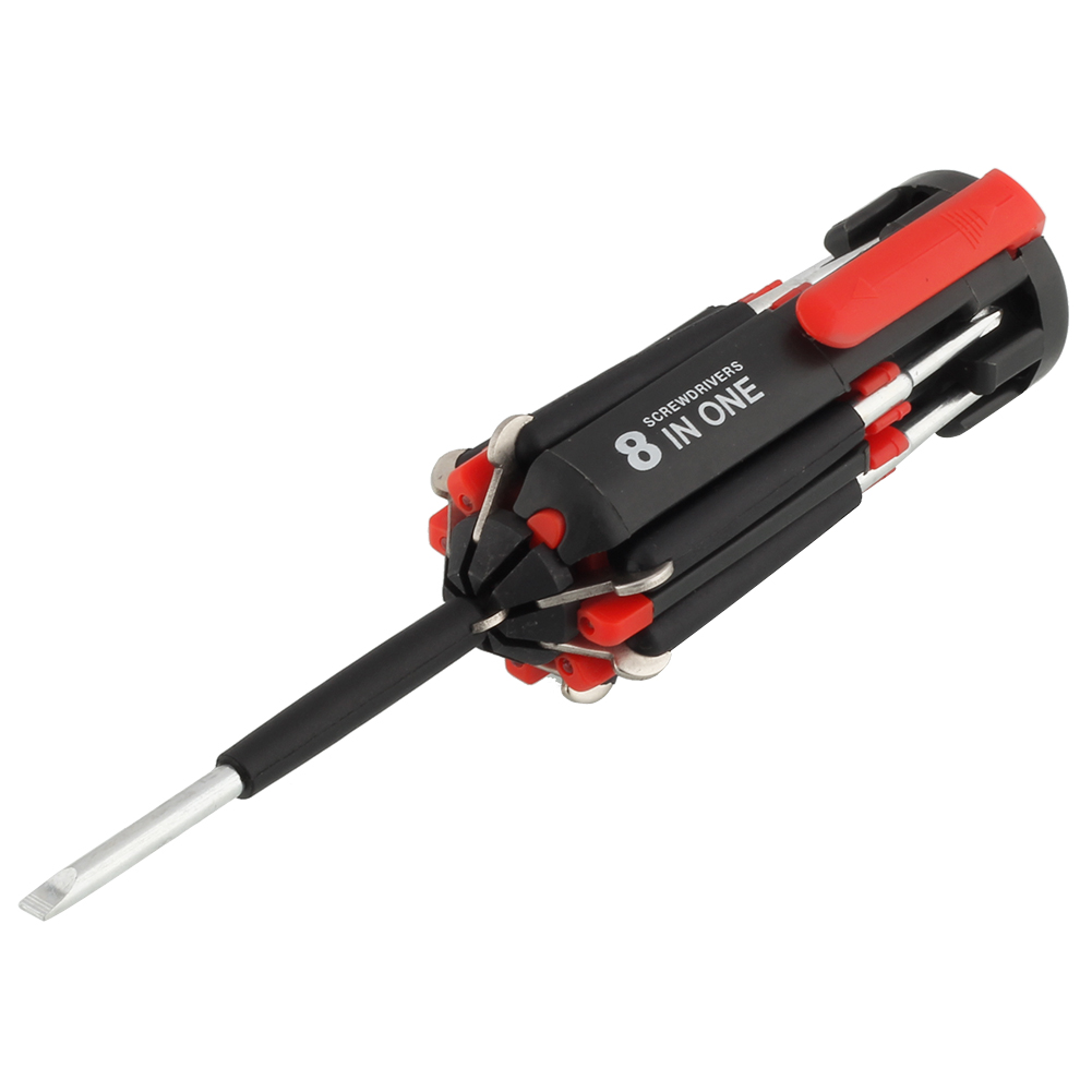 8 in 1 Portable Screwdriver with 6 LED Torch Light Multifunctional Set