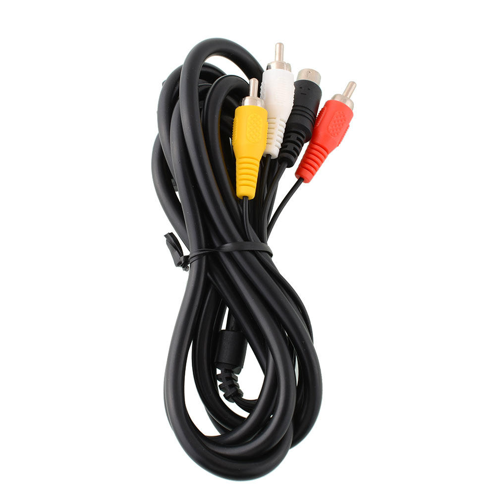 New 6ft AV TV SVideo Cable Black Gaming For Nintendo Gamecube 64 NGC