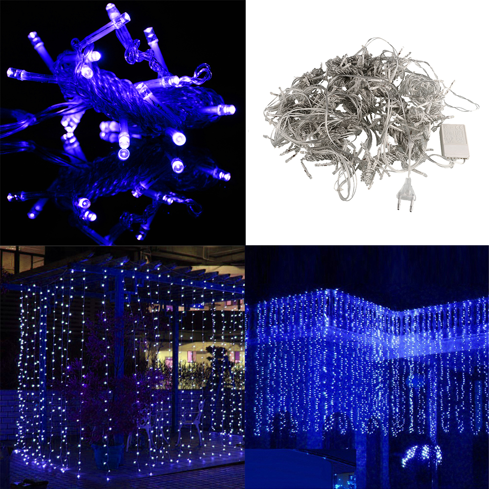 3Mx3M 300 LED String Wedding Curtain Light Gorgeous 220V Garden Room Decor eBay