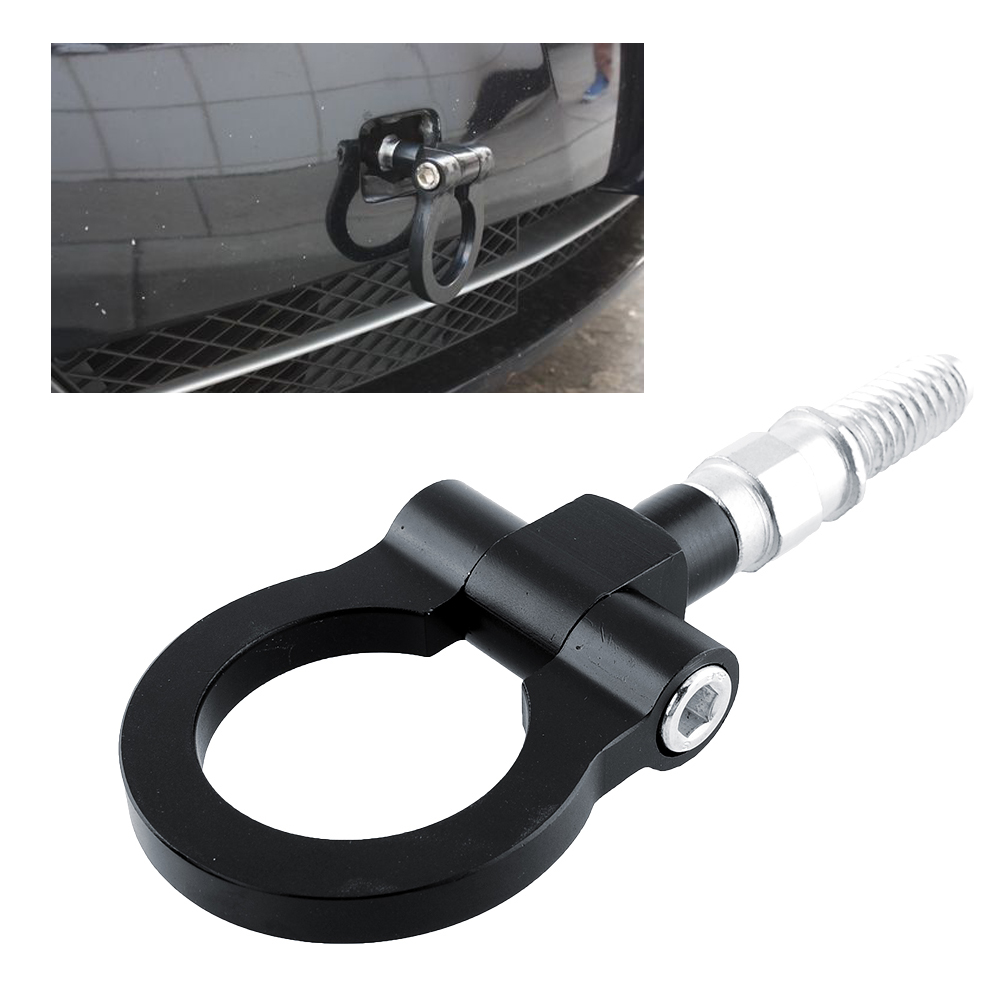 Black Screw in Front Rear Euro Type Towing Hook Aluminum For BMW X3 X5