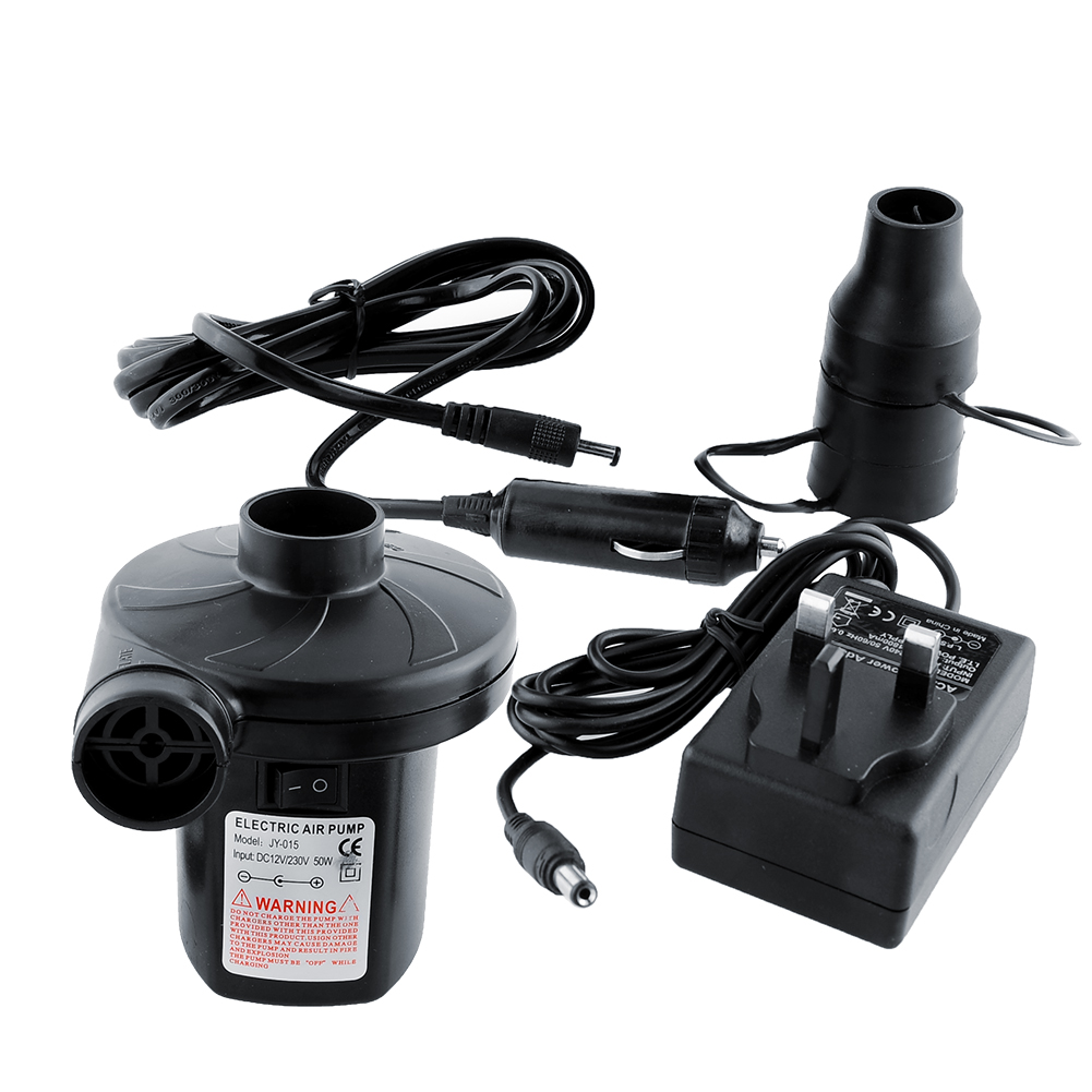 AC/DC 12V 240V ELECTRIC AIR PUMP INFLATOR AIRBED MATTRESS MAINS UK