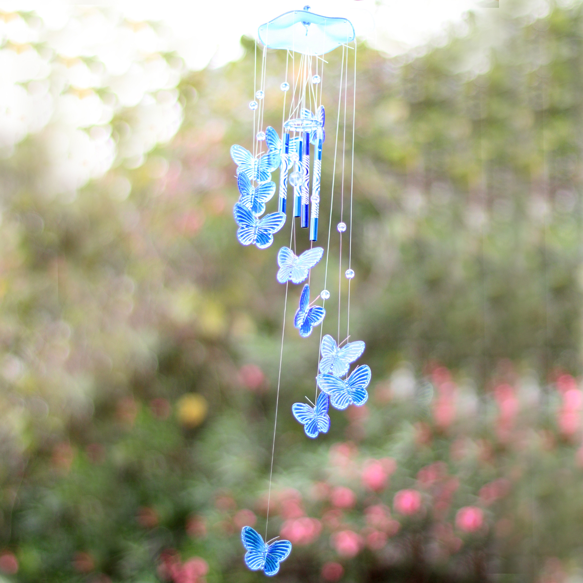 Crystal Erfly Wind Chime Bell Ornament Yard Garden Living Crystal Erfly Wind Chime Bell Ornament Yard Garden