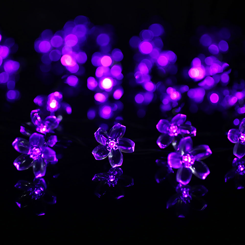 23ft 50 LED Solar Powered Flower String Fairy Lights Yard Party Decor eBay