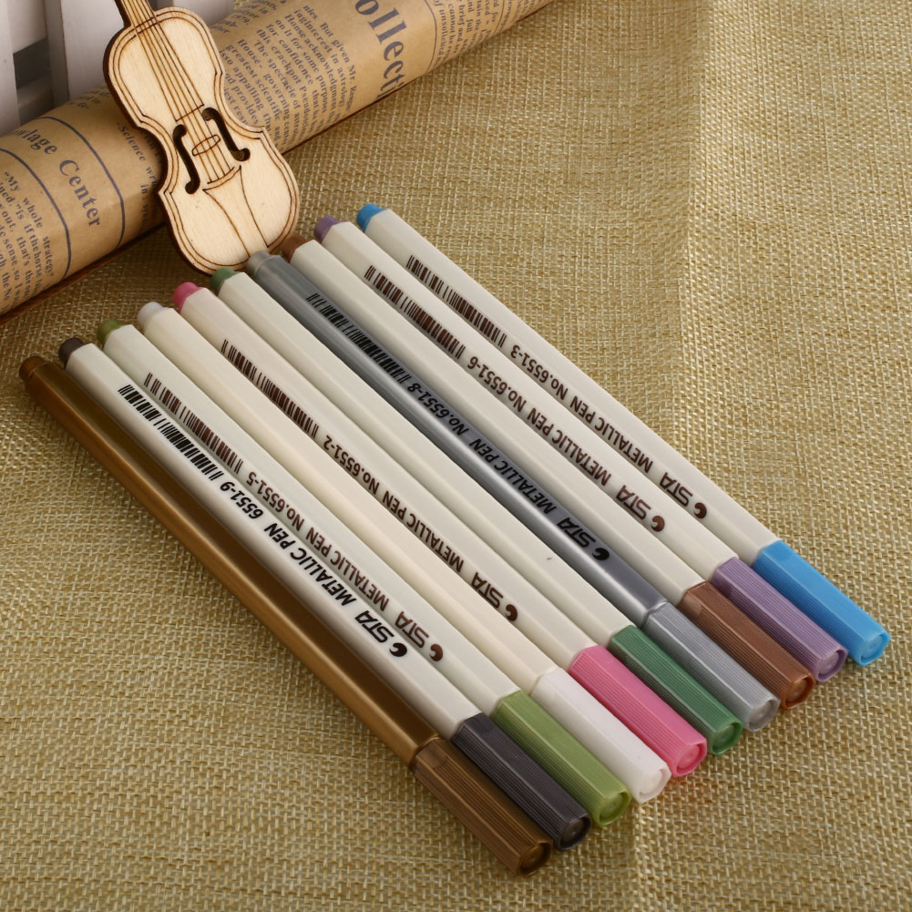 Metallic Waterproof Marker Pens Ink Scrapbook Hook Deco Multicolorful