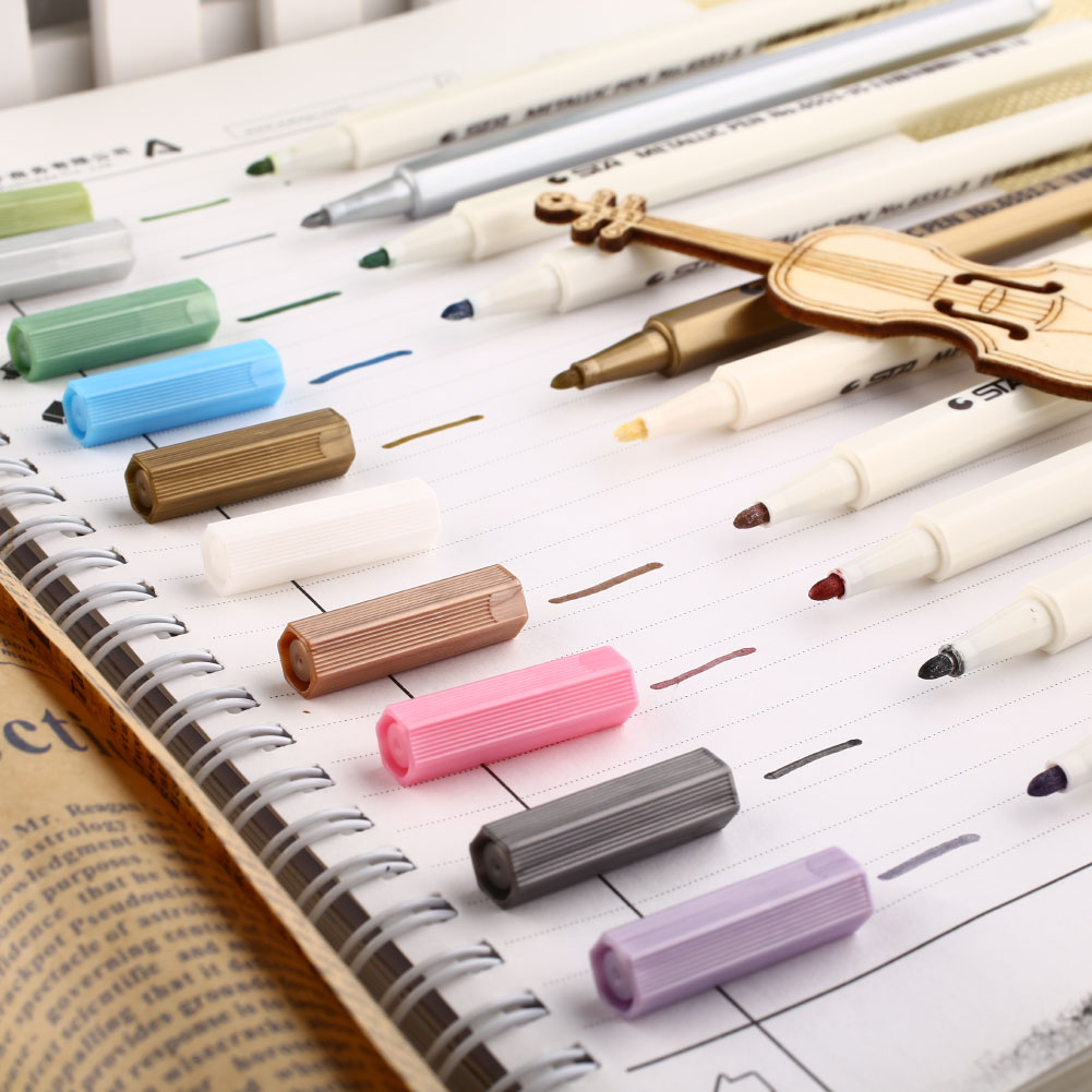Metallic Waterproof Marker Pens Ink Scrapbook Hook Deco Multicolorful