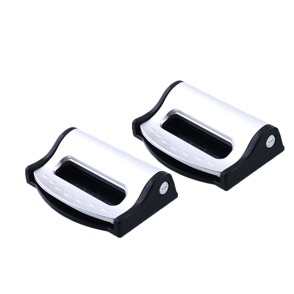 Silver Adjustable Auto Car Safety Lap Seat Belt Locking Clip Adjuster