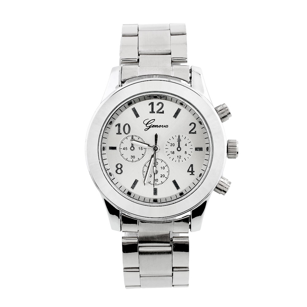 Fashion Men Geneva Unisex Stainless steel Analog Quartz Wrist Watch Watches eBay