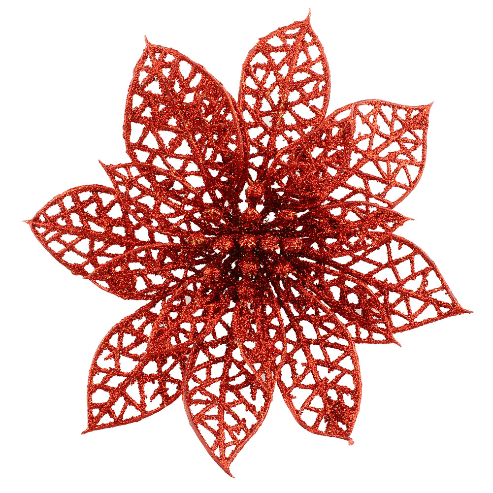 6 quot glitter christmas tree decorations flowers plastic xmas 6 quot glitter christmas tree decorations flowers plastic xmas