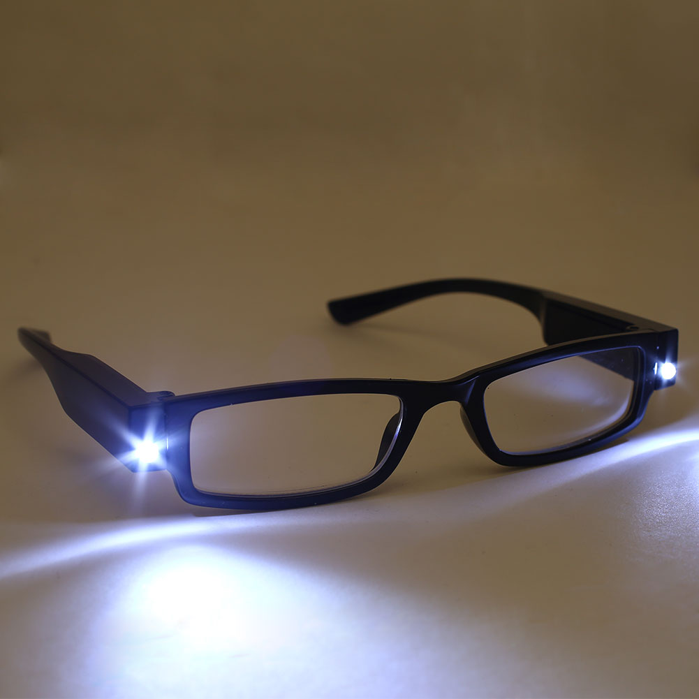 Unisex Rimmed Reading Glasses Eyeglasses Spectacal With Led Light For Older