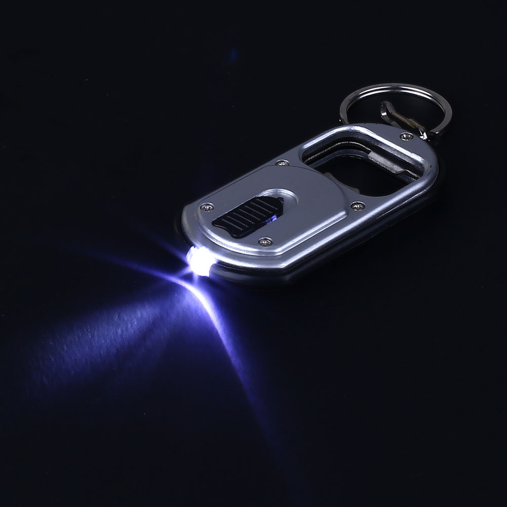 3-in-1 Bottle Opener LED Light Key Chain Keyring Multi Function Keychain