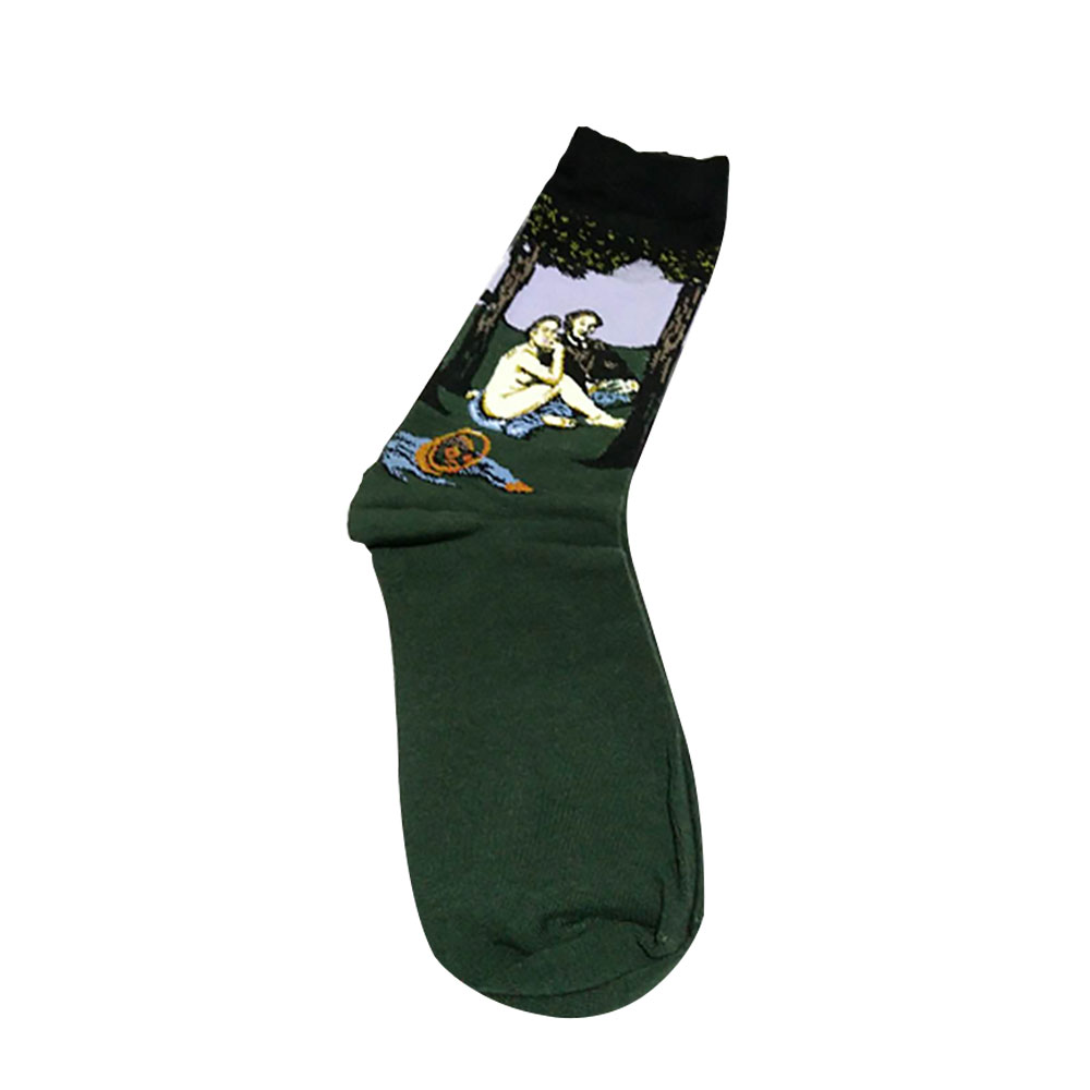 9201 Fashion Retro Vintage Unisex Women Men Art Painting Funny Socks Stocking