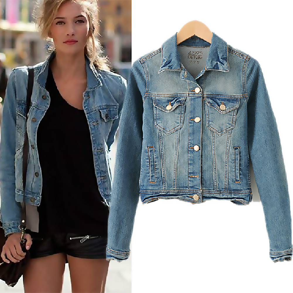 HOT Fashion Classic Style Women&#39;s Denim Jacket Blouses Button Coat Jeans | eBay