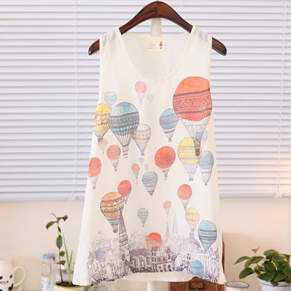 New-Sweet-Girls-Ladies-Chiffon-T-Shirt-Cami-Tank-Vests-Tops-Round-Neck
