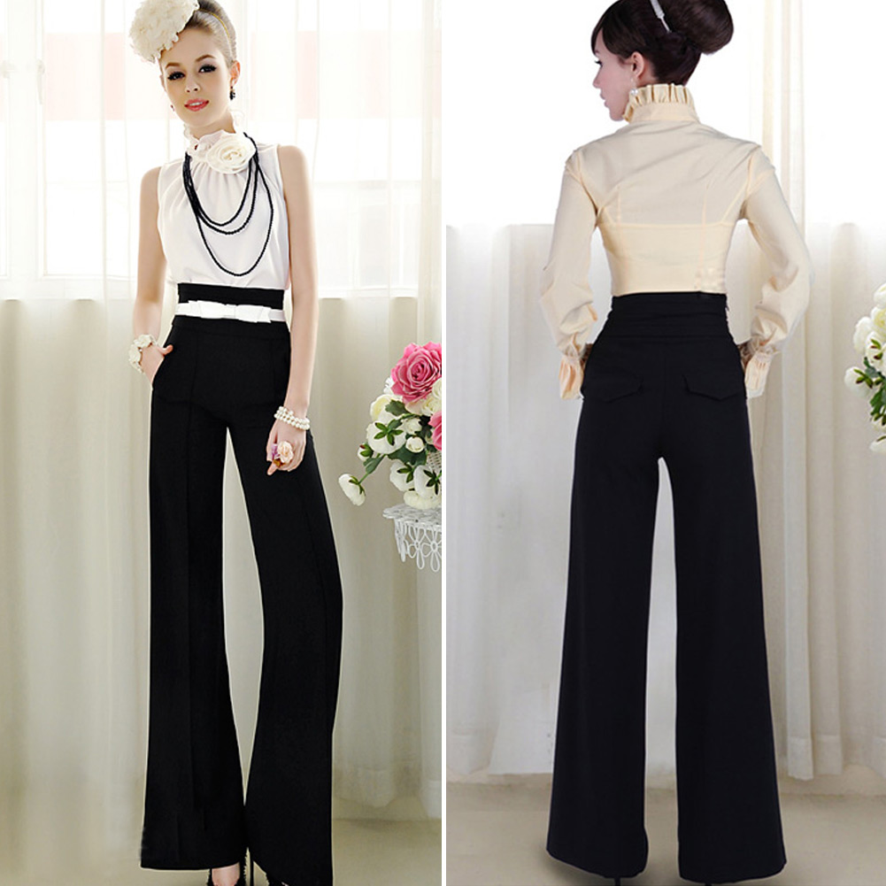 high waist palazzo trousers