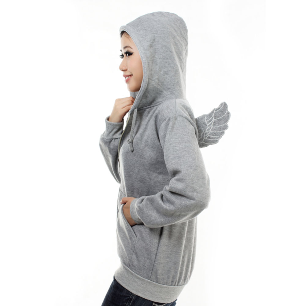 NEW Cute Women Girls Angel Wings Hoodie Jacket Sweatshirt Hooded Coat
