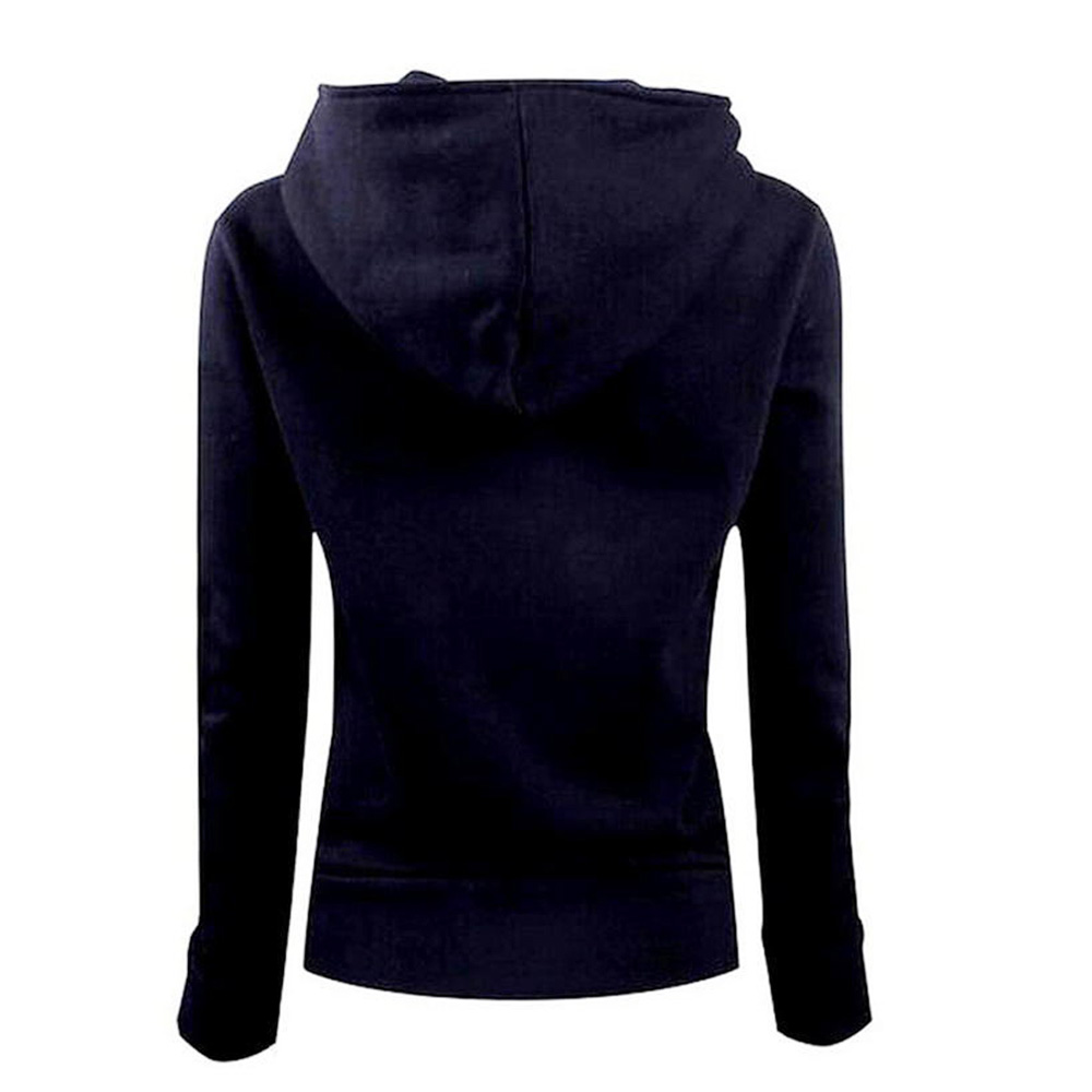 New Winter Women Zip Black Slim Fit Sweater Warm Jumper Hoodie Coat Tops
