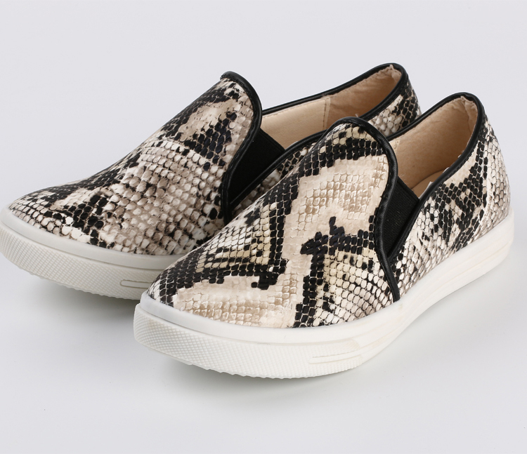 Womens Python Slip On Sneakers Snake Skin Flat Loafer Trainers Warm ...