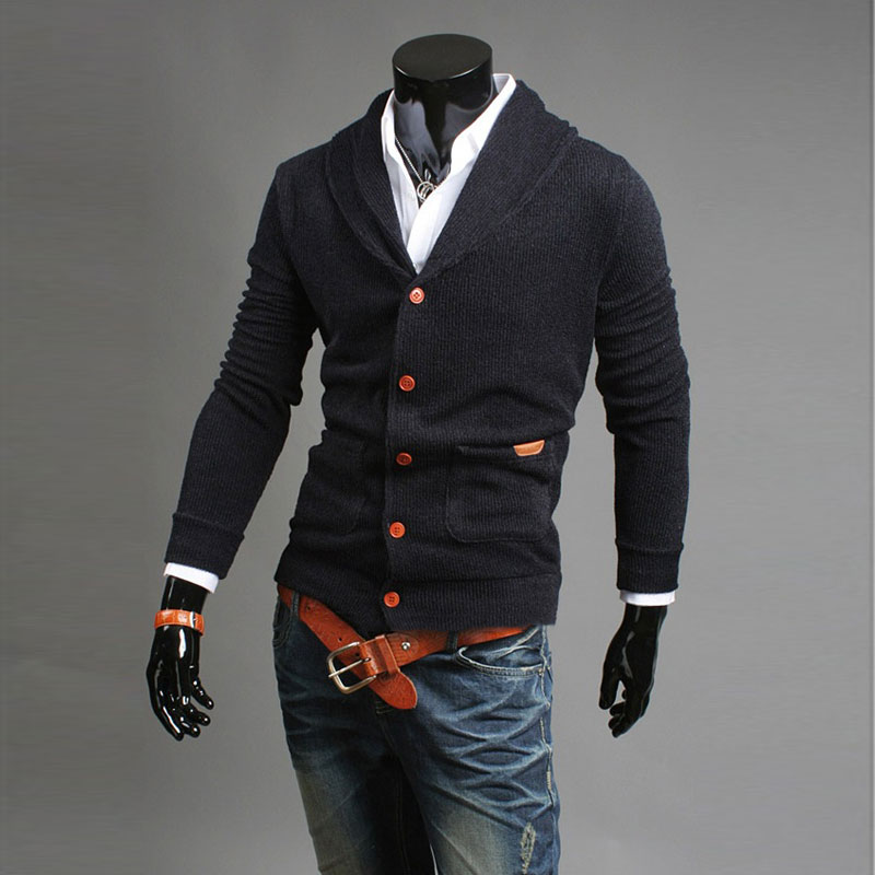 Men Knitted V Neck Button Down Pocket Knitwear Coat Jacket Sweater ...