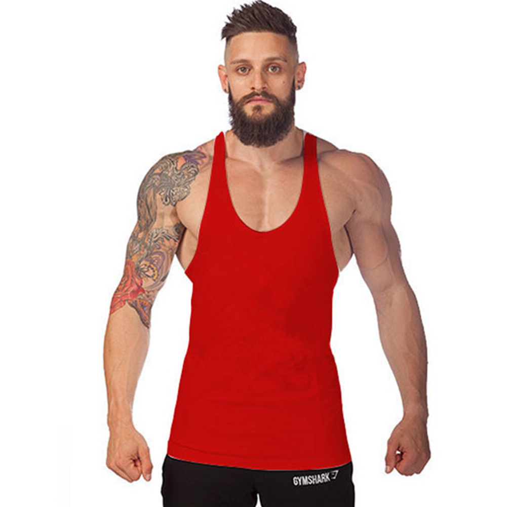 Men Sport Fitness Gym Sleeveless Vest Blouse Tee T-shirt Waistcoat Tank ...