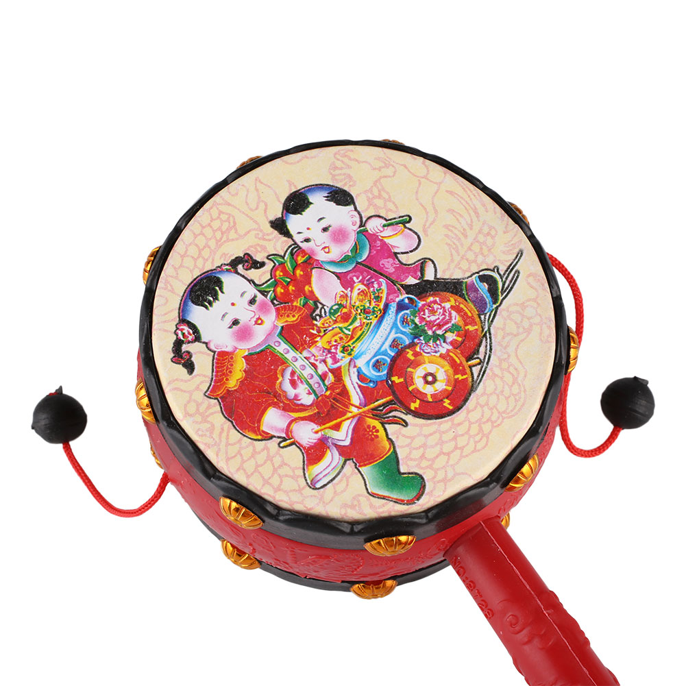 Baby Kids Chinese Traditional Hand Rattle Drum Handbell Child Toys Gift ...