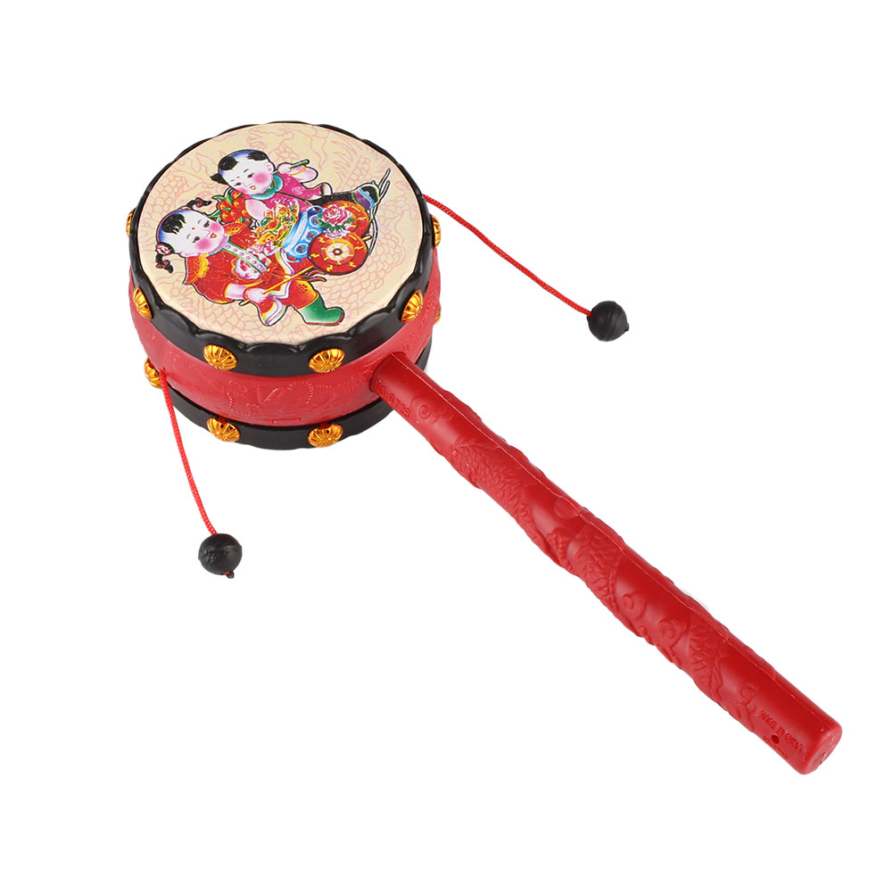 Baby Kids Chinese Traditional Hand Rattle Drum Handbell Child Toys Gift ...