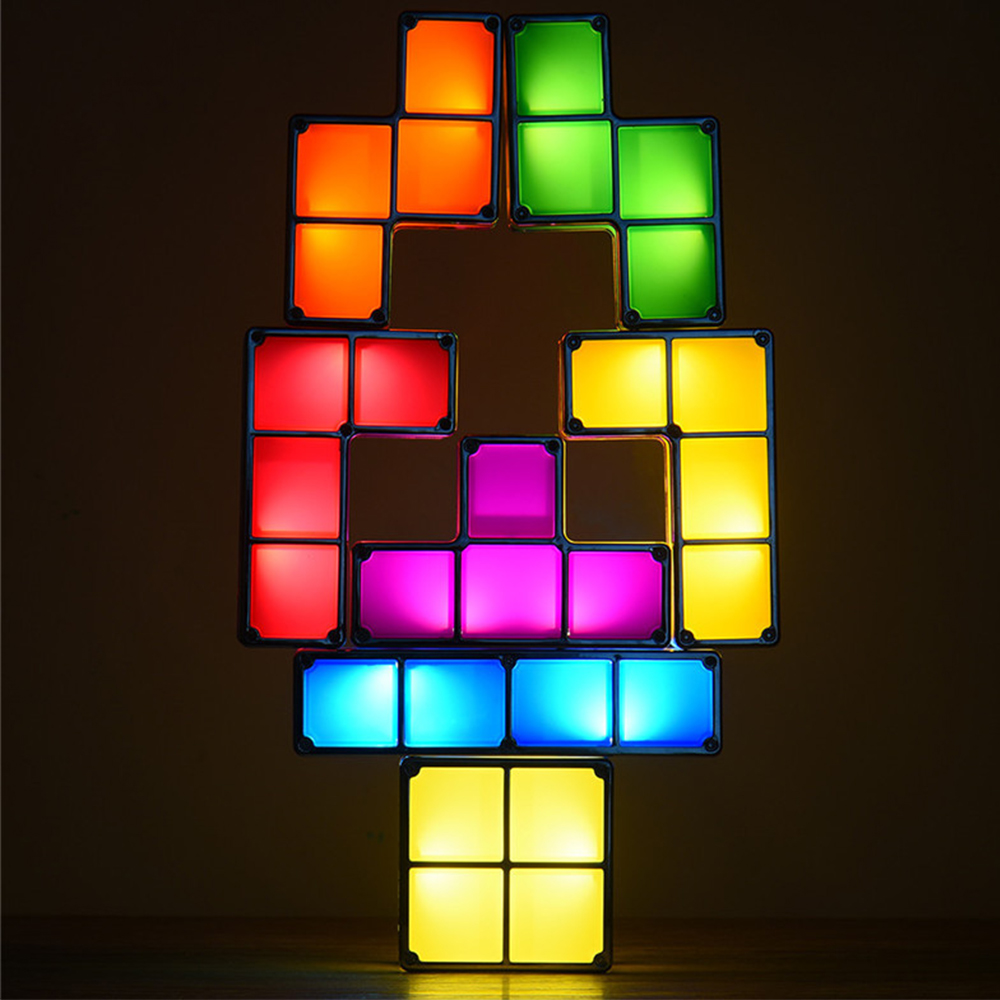 2FB8 Tetris Block ABS Full Contact Night Light LED Light DIY Puzzle ...