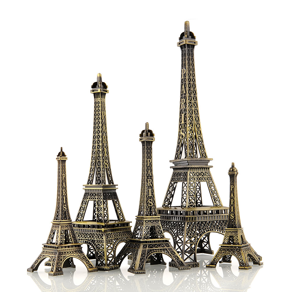 Bronze Tone Paris Eiffel Tower Figurine Sculpture Vintage Model Home ...