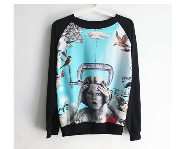 Cute Women Harajuku Sweater Long Sleeve Shirt Sweatshirt Blouse Saturn ...